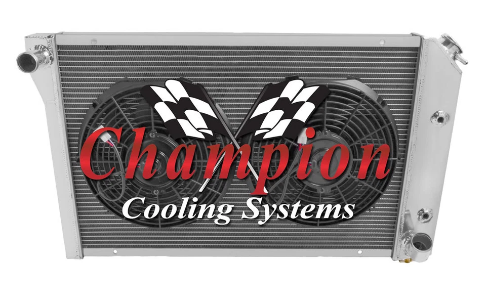 AR 2 Row 1" Tubes Radiator,12" Fans for 1977 - 1982 Chevrolet Corvette V8 Engine — 第 3/4 张图片