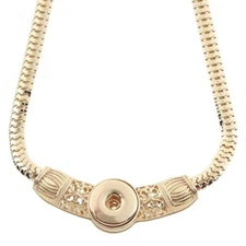 Snap Jewelry Gold Designer Necklace Fits 18-20mm Ginger Style Charms 18" NEW