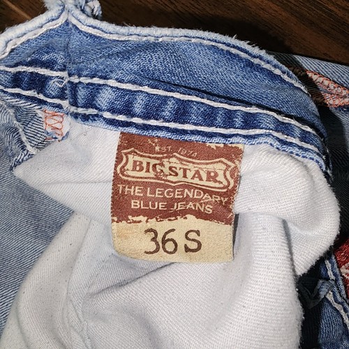 Big Star Upcycled Jeans Embroidered Patches Artsy Boho Fringe Distressed... - Picture 6 of 13