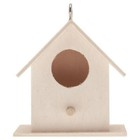 Mini maison d'oiseaux en bois nu Stafil 6 x 6 x 4 cm 8630-68