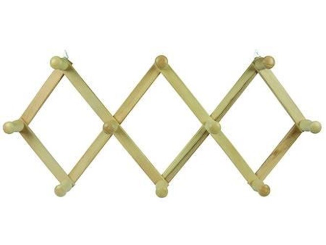 APPENDIABITI ESTENSIBILE IN LEGNO 10 POSTI NATURALE  cm.32x79  FER 322881