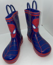 Spider-Man Red And Blue Boys' Rain Boots Size 8 Non Marking Soles
