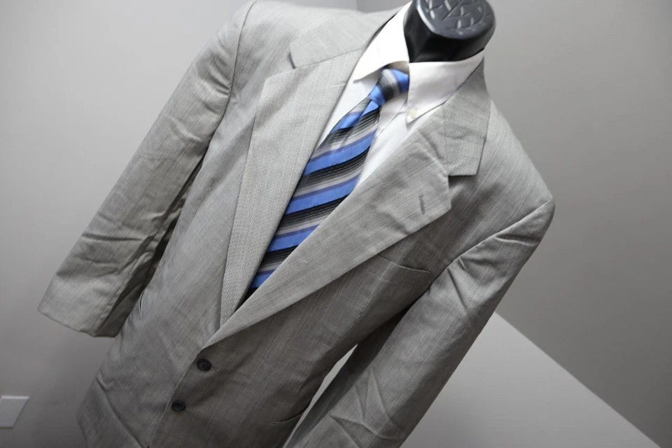 Jhane Barnes Wool Plaid Pleated 2 Button Suit Pants Jacket Mens 40 x 31 44 L - Image 4 of 4