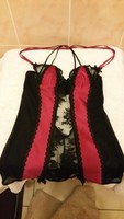 Ann Summers Bordeaux Black Lace Panel Suspender Cami Size 8 Ann Summers Bordeaux Black Lace Panel Suspender Cami Size 8
