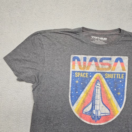 Camicia Fifth Sun NASA uomo XL grigio manica corta grafica casual - Foto 4 di 16