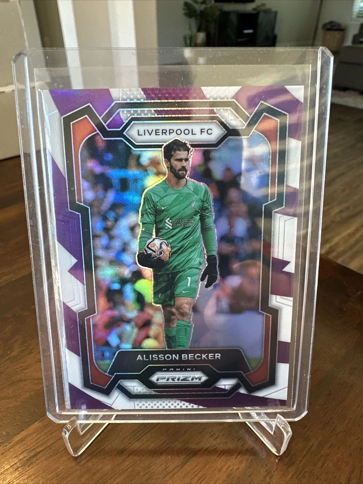 2023/24 Panini Prizm EPL ALISSON BECKER PURPLE/WHITE STRIPES PRIZM 20/92 #78