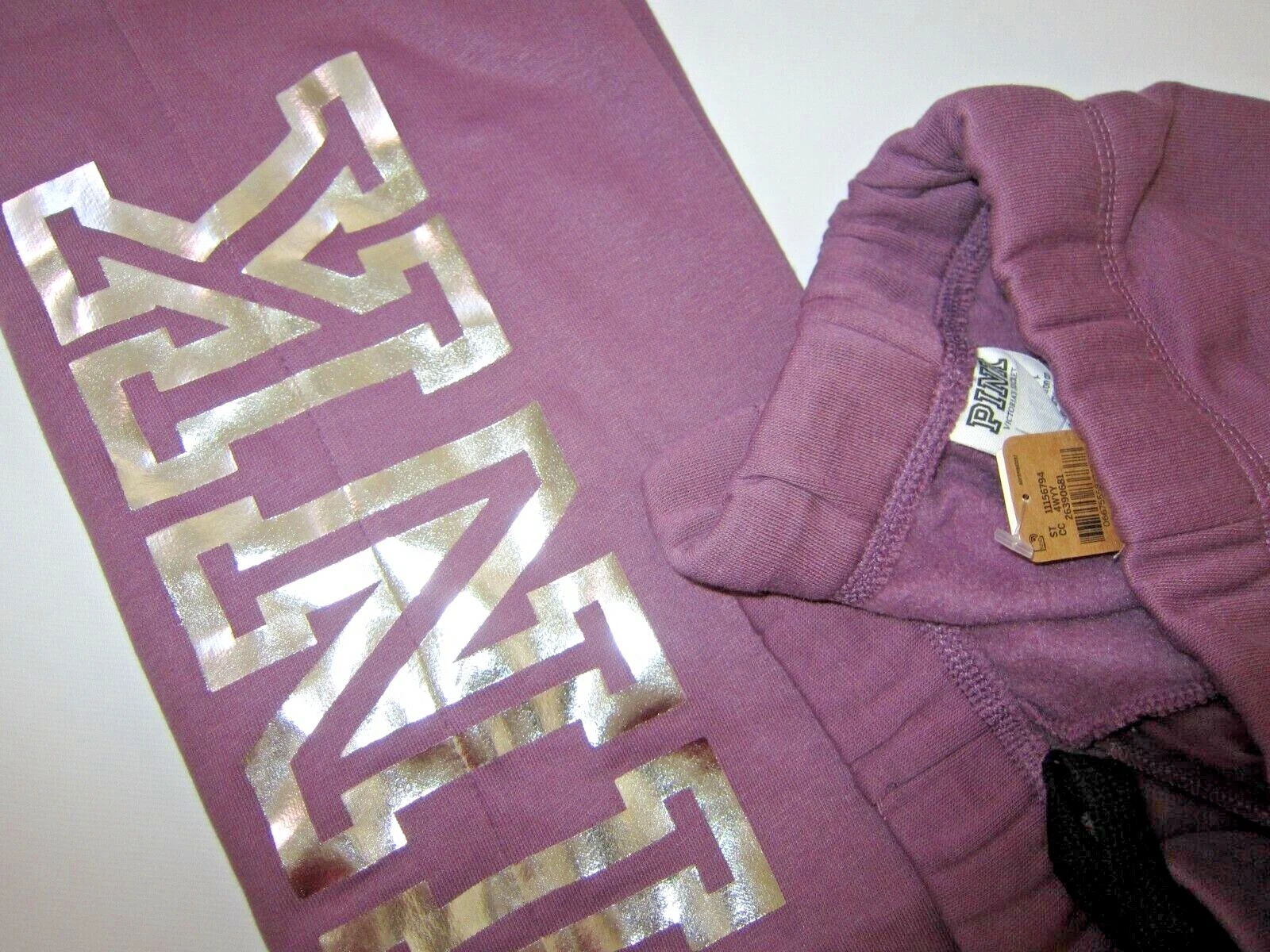 VALENTINO BLING Victoria Secret rosa LOGO ZIP FELPA CAMICIA FELPA CON CAPPUCCIO RAGAZZO SET PANTALONI M L XL