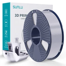 SUNLU PLA+ 3D Printer Filament 1.75mm Silk Silver Shiny Metallic 1KG Spool