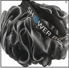 4-Pack Loofah Charcoal Bath Sponge XL 75g Set 4 Pack Extra Large Mesh Pouf 