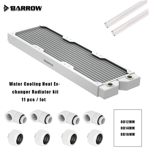 BARROW 120/240/360mm Radiator Kit+Hard Tube+Connector+90 Degree Fitting G1/4''