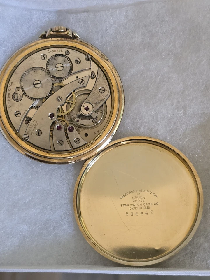 Gruen Pocket Watch. Movement, 975 15 Jewels Manual Wind. - Image 3 of 4