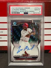 LEONARDO BERNAL 2023 Bowman Chrome 1st Auto Choice #/150 PSA 10 Cardinals CPA-LB