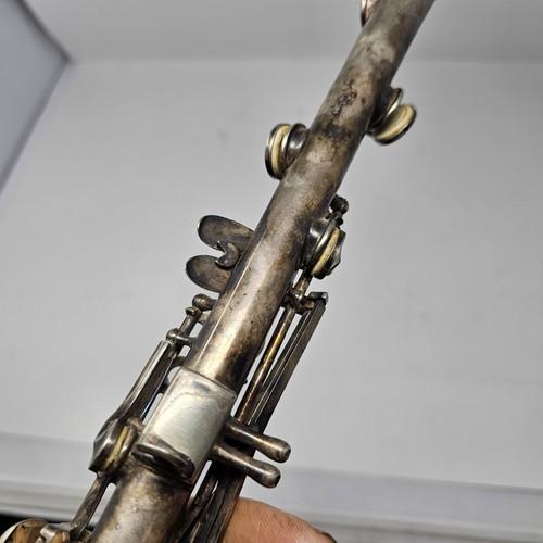 Vintage H. Bettoney Boston Silva-Bet Silver Metal Clarinet B Flat - SOLD AS IS - Picture 7 of 17