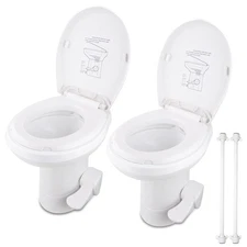 AplusChoice 20" Height RV Camper Gravity Flush Toilet Elongated for Travel