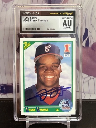 1990 Score #663 Frank Thomas Rookie HOF Auto CGC AUTHENTIC AUTO 10