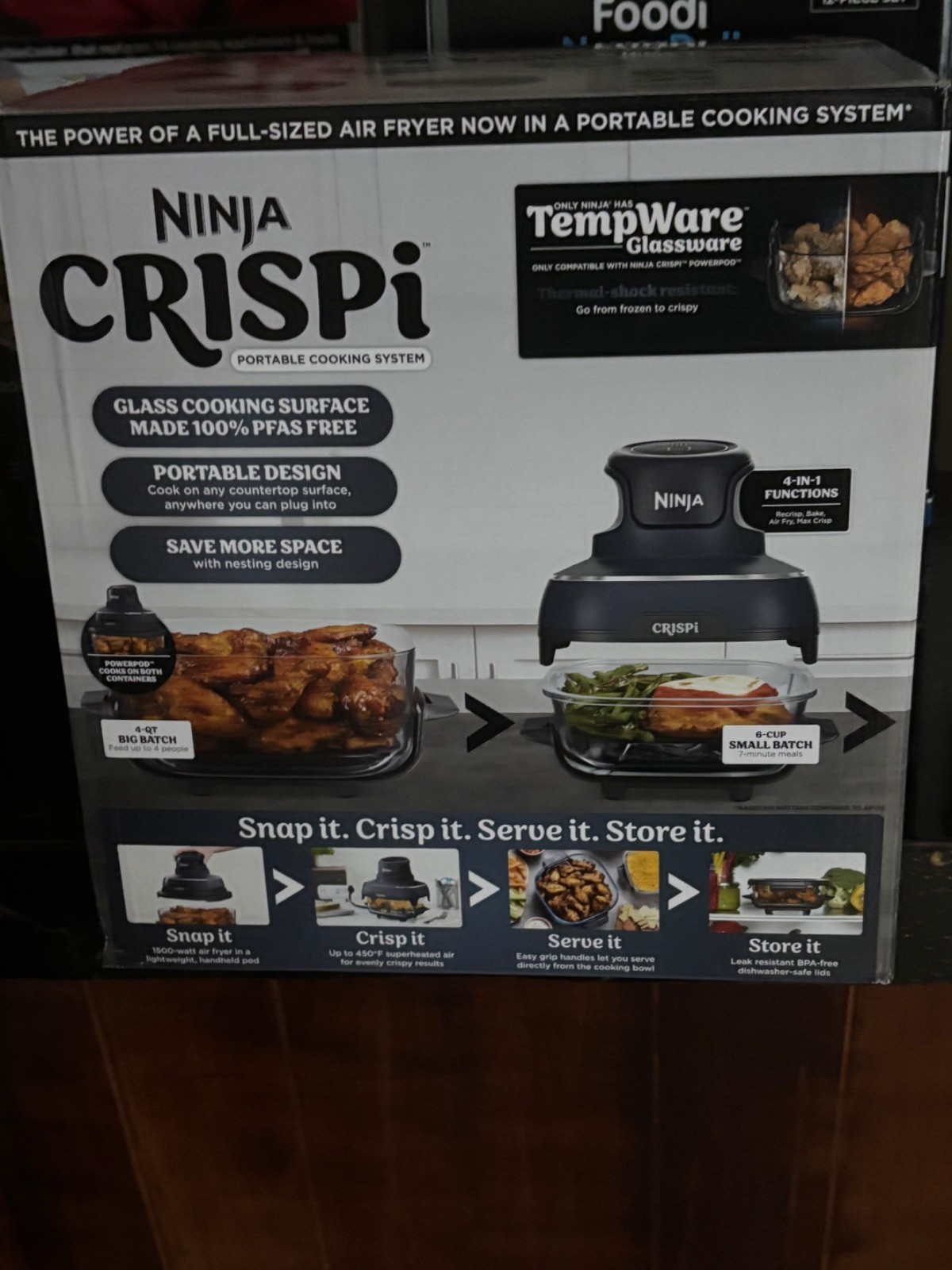 Ninja Crispi 4-in-1 Portable Glass Air Fryer 1500W New In Box