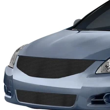 For Nissan Altima 10-12 Main and Bumper Grille Kit 2-Pc Black 8x6 mm Horizontal