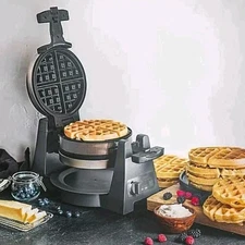 CRUX® Artisan Series Double Rotating Waffle Maker - Grey.