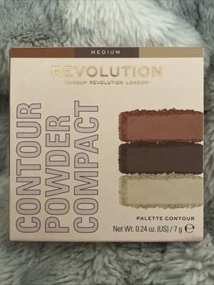Makeup Revolution Face Powder Contour Compact Palette Medium, Highlight Shade
