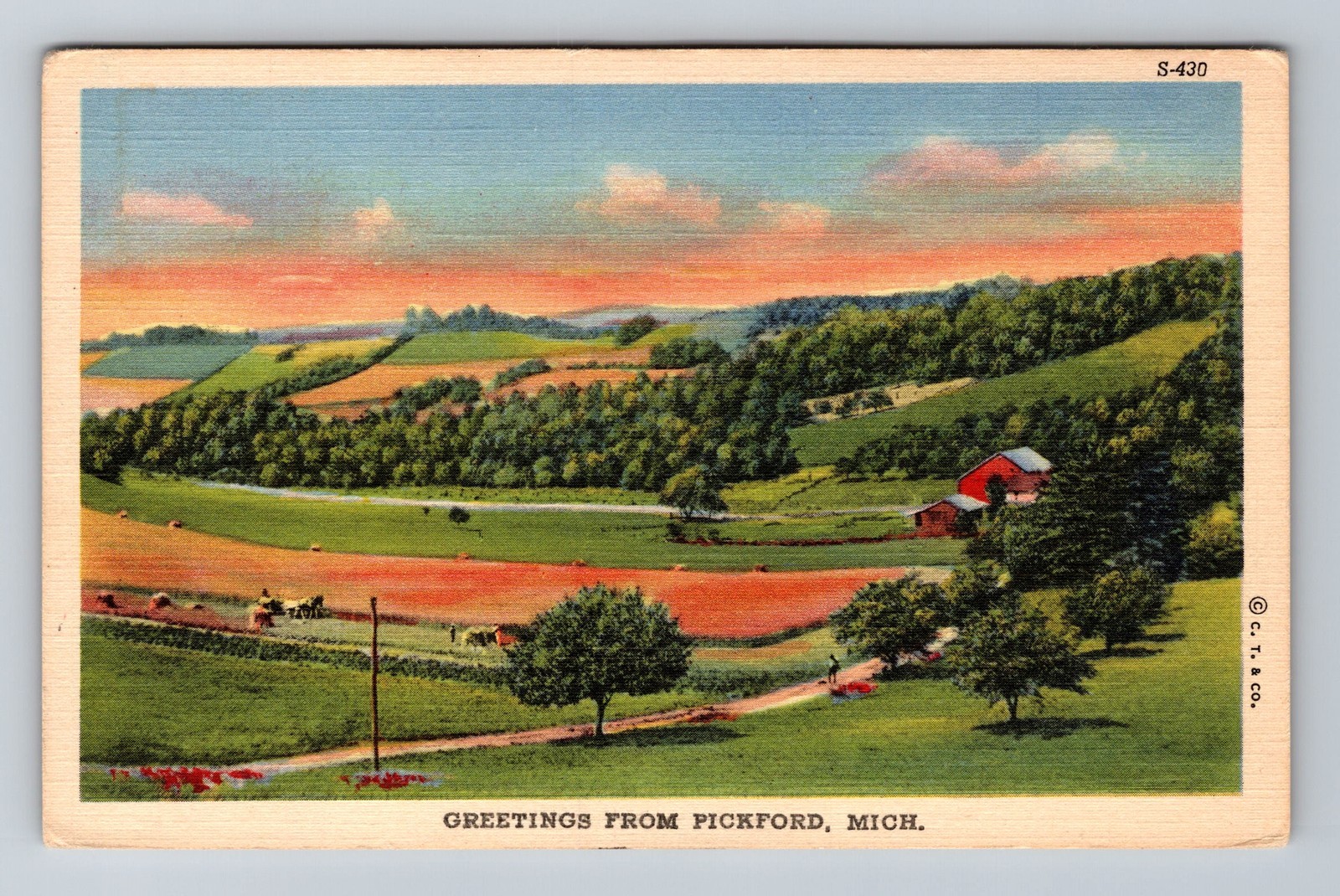 Pickford MI-Michigan Scenic Greetings Landscape Vintage Postcard