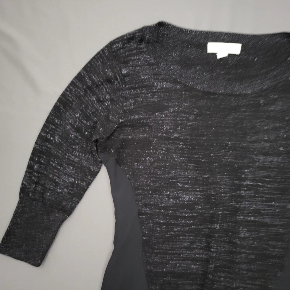 Blusa Nicki Manaj Feminina Grande L Manga 3/4 Transparente Alta Baixa Pulôver Preta - Imagem 2 de 4