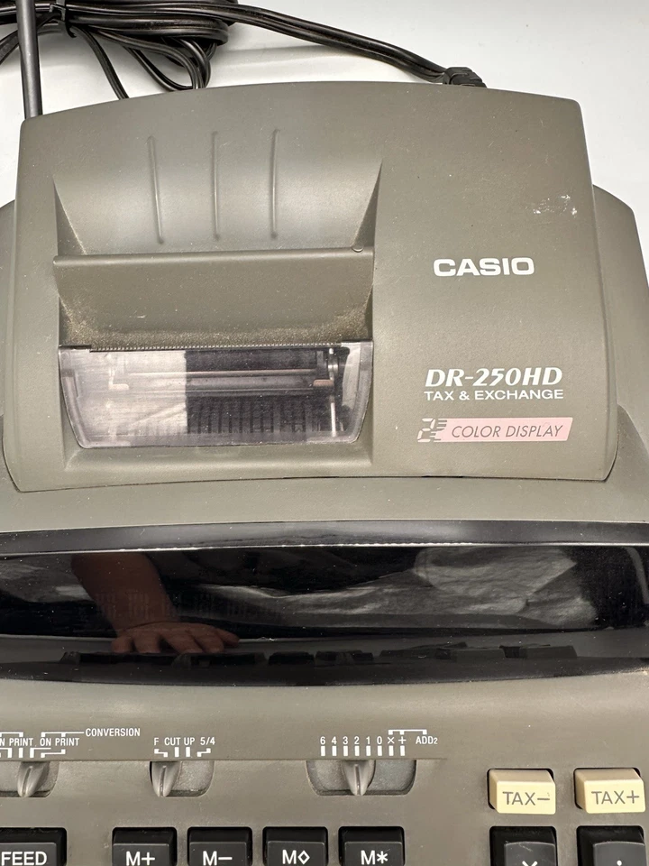 Casio DR-250HD Tax Exchange Electronic 2 Color Display Printing Calculator Works - Image 3 of 4