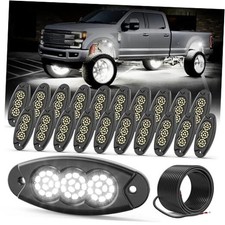 20 Pods White Rock Lights, 36 LEDs 6500K Ultra Bright IP68 20 Pods 10M Wire