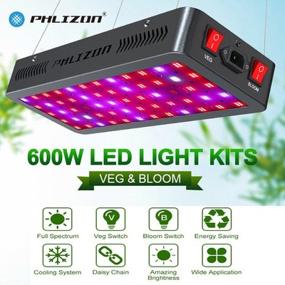 2025 Phlizon 600W LED Grow Light Full Spectrum Pflanzenlampe Indoor Veg Flower