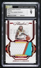 2022-23 Panini Flawless Ruby 6/15 Jordan Clarkson #PAT-CLA CGC 9 Mint Patch 3d3