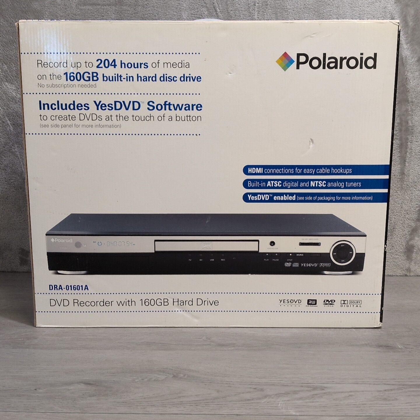 Polaroid DRA-01601A 160GB DVD Recorder with HDMI Remote New in Box