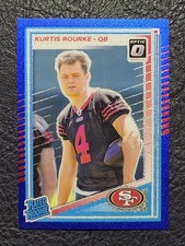 Kurtis Rourke 2025 Donruss Optic Rated Rookie 243 Blue Glitter 49ers Hoosiers RC
