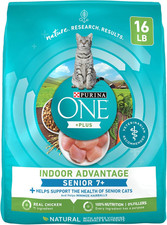 High Protein, Natural Senior Dry Cat Food, Indoor Advantage Senior+ - 16 Lb. Bag 4.62 per pound