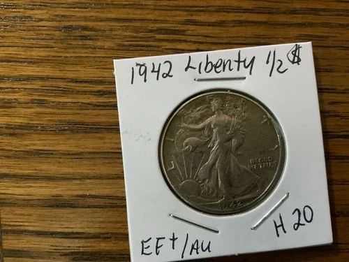 1942walking liberty half dollar  EF/AU details H20