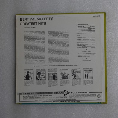 Bert Kaempfert & His Orchestra Bert Kaempfert's Greatest Hits LP