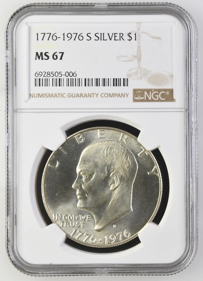 🎄🎖️1976-S Eisenhower Dollar NGC MS67 - BRIGHT WHITE! LOOKS LIKE AN MS68!🎖️🎄 - Image 3 of 4