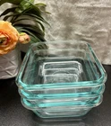 3 Vtg Pyrex Clear Glass Square Oven Casserole Dish 4 Cup (950ml) #8704 No Lids