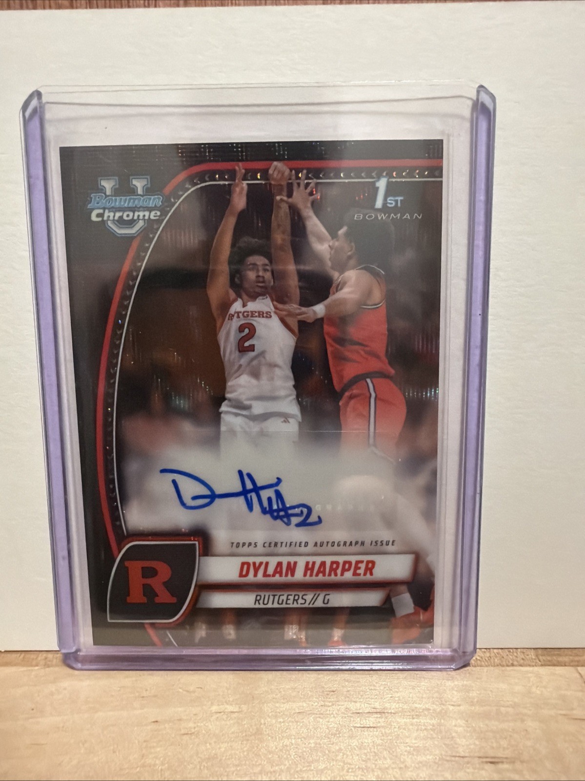 2024-25 Bowman U Chrome #22 Dylan Harper 1st Black Wave Refractor Auto Spurs