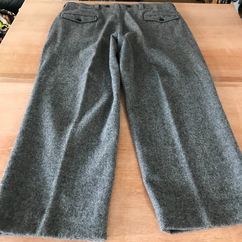 Vintage Woolrich Straight Leg Pants Men 38x27 Gray High Rise Wool Nylon Pleated - Picture 2 of 14