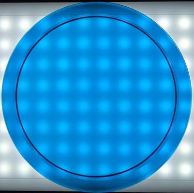 Vintage Kopp Glass Blue Signal Lens 5 3/8 Inch Diameter RDL Industrial Lighting