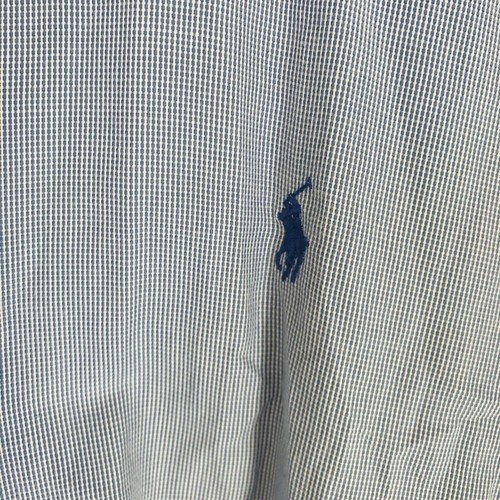 Ralph Lauren Shirt Mens 16 1/2-34/35 Blue Pinstripe Yarmouth Cotton Oxford - Picture 8 of 8