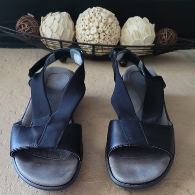 Size 40 NAOT Kayla Black Leather Wedge Women Sandals