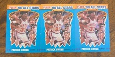 (3) 1990-91 Fleer Basketball All Stars Sticker - Patrick Ewing #12 Knicks