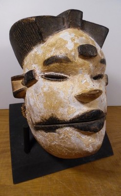 Small OGONI ELU articulated forehead MASK Nigeria exc. cond.  [Boston Primitive]