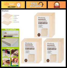 36 Pack Basswood Sheets 1/8" Plywood 12"x12" for Laser Cutting  Crafts, Unfinis