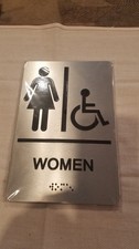 2 Pcs Restroom Sign Business Men and Women Commercial Bathroom Signs, 9x 6 Inch