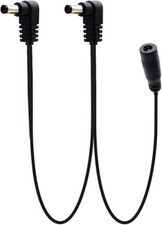 1-to-2 Guitar Pedal Power Cable - Daisy Chain Supply Cord for 9V Black 1 to 2