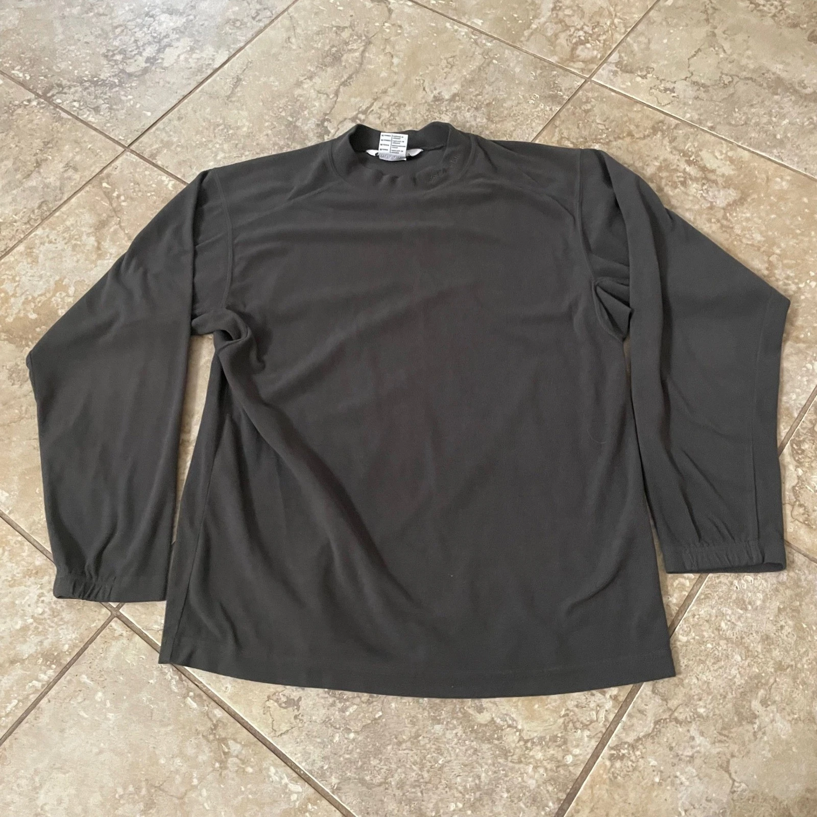 Columbia Mens Gray Fleece Mock Neck Long Sleeve Base Layer Top Size Medium