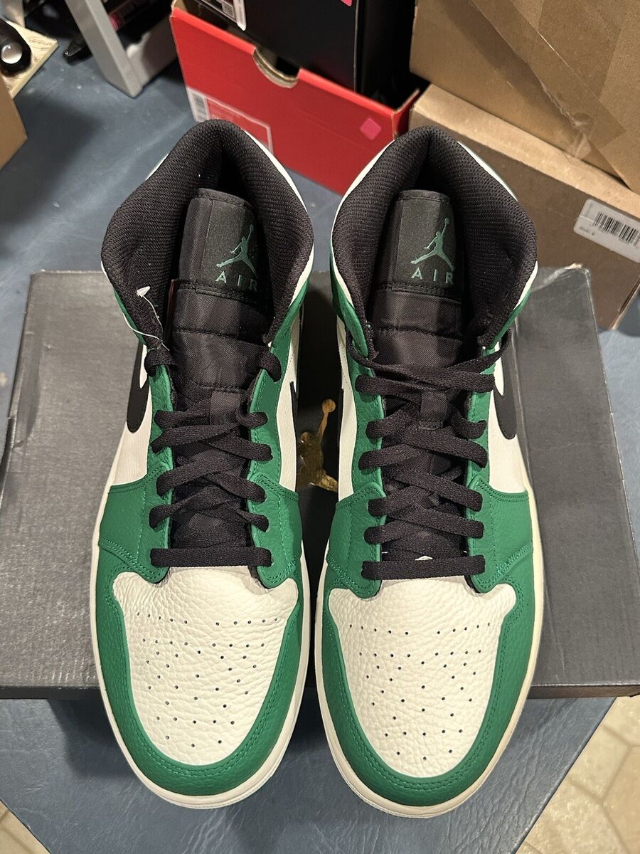 Size 13 - Air Jordan 1 Mid Pine Green White 2018 852542-301