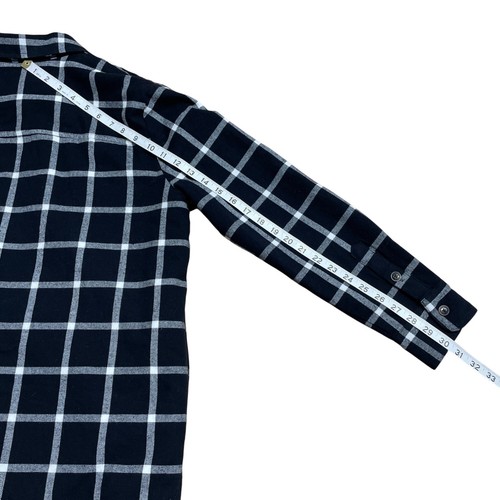 J Crew Shacket Sherpa Lined Plaid Flannel Womens S Oversized Black White Pockets - Picture 12 of 12