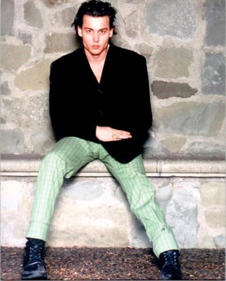 Johnny Depp 1990's publicity pose in black jacket & green pants 8x10 photo  | eBay